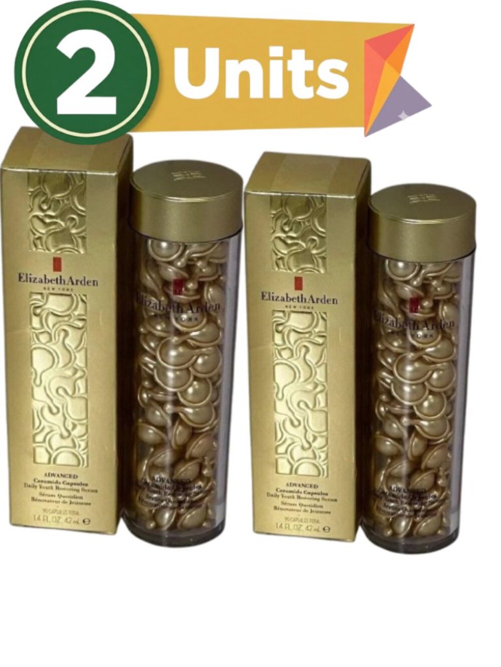 2 Pack Elizabeth Arden Advanced Ceramide Daily Youth Restoring Serum 90 Capsule